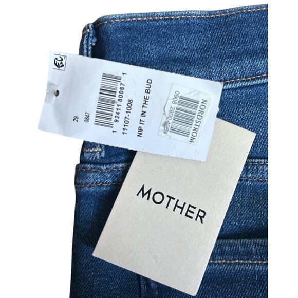 MOTHER Smokin’ Double Sneak Jeans Mid-Rise Straight Leg in Nip It In The Bud 29 - Picture 8 of 12